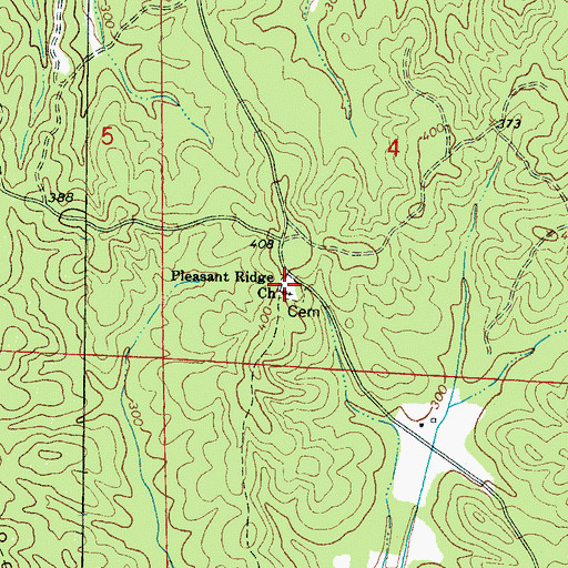Topographic Map of Pleasant Ridge Church, AL