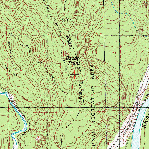 Topographic Map of Bacon Point Lookout, WA