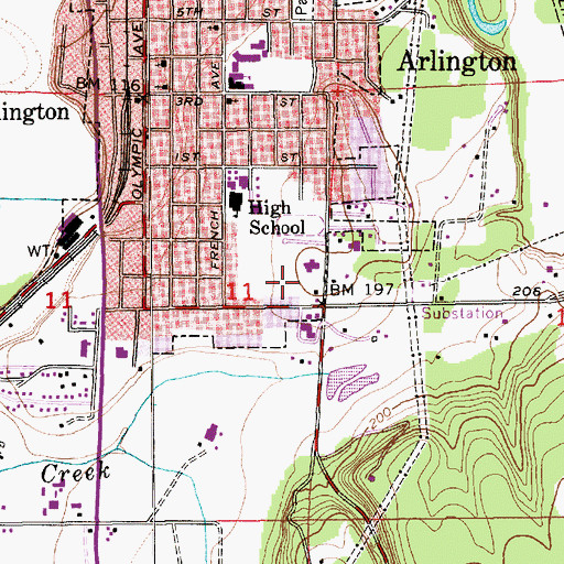 Topographic Map of Cascade Valley Hospital, WA