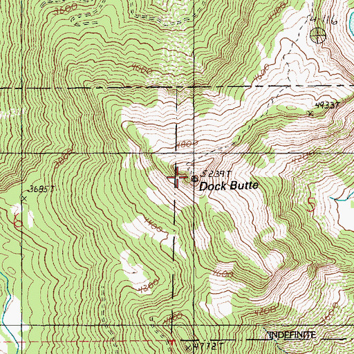 Topographic Map of Dock Butte Lookout, WA