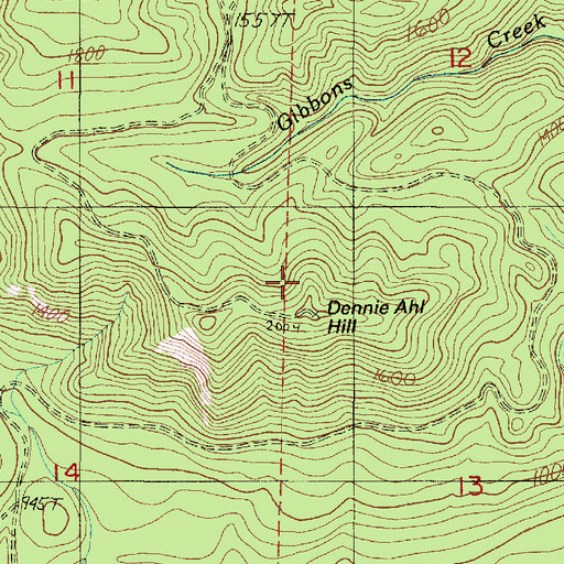 Topographic Map of Dennie Ahl Hill Lookout, WA