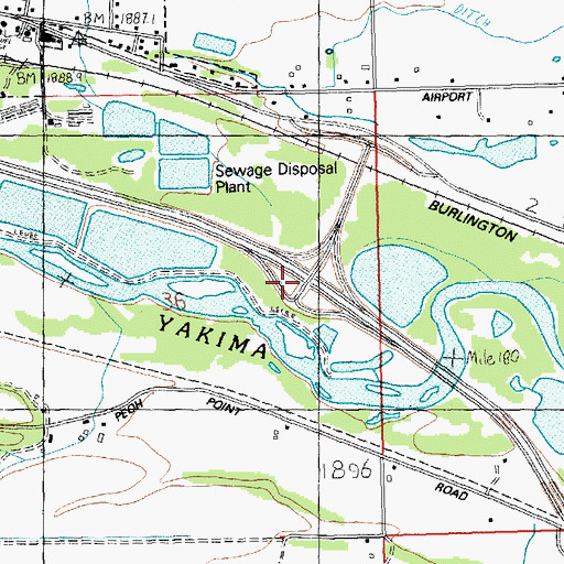 Topographic Map of East Cle Elum Interchange, WA