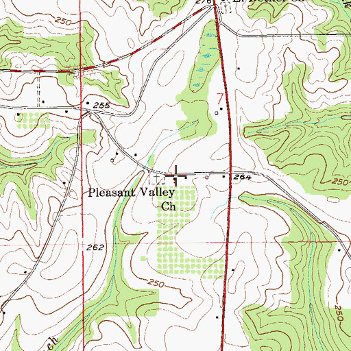 Topographic Map of Pleasant Valley Missionary Baptist Church, AL