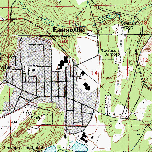 Topographic Map of Eatonville Elementary School, WA