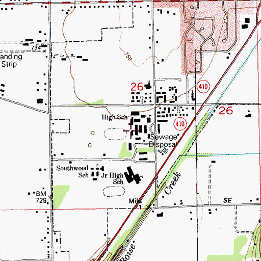 Topographic Map of Enumclaw High School, WA