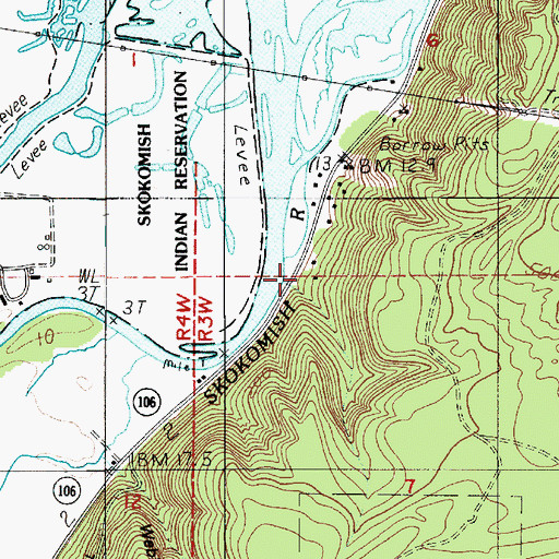 Topographic Map of Fernwood, WA