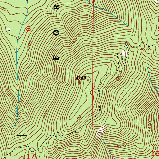 Topographic Map of Green Mountain, WA