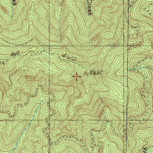 Topographic Map of Hyas Lookout, WA
