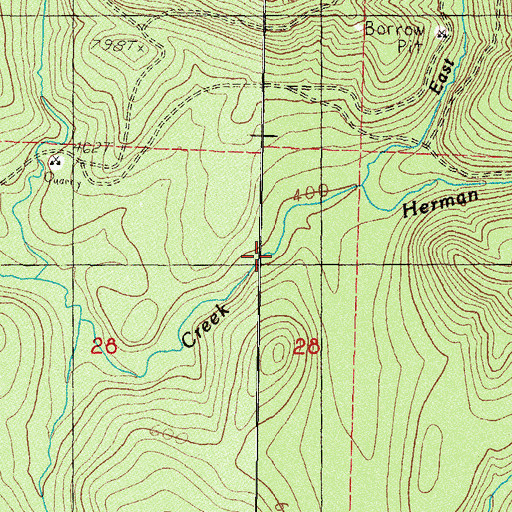 Topographic Map of Herman Falls, WA