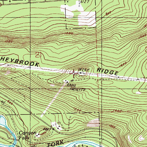 Topographic Map of Heybrook Lookout, WA