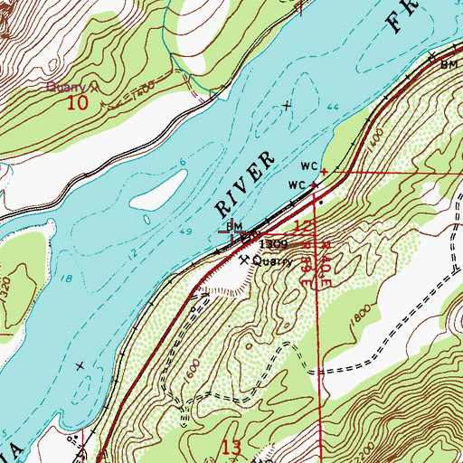 Topographic Map of Hudson, WA