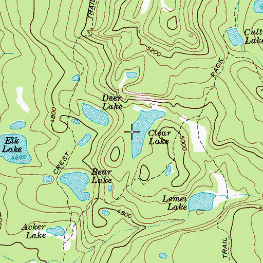 Topographic Map of Indian Heaven Lakes, WA