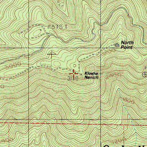 Topographic Map of Kloshe Nanitch Lookout, WA