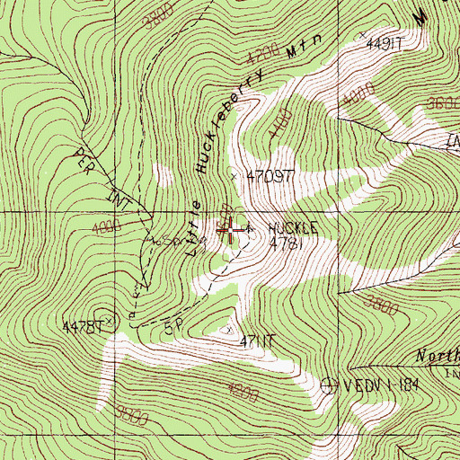 Topographic Map of Little Huckleberry Mountain Lookout, WA