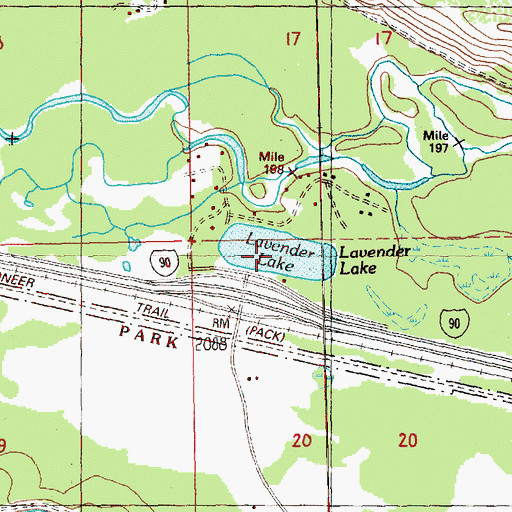 Topographic Map of Lavender Lake, WA