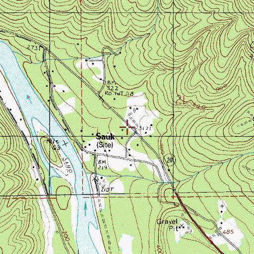 Topographic Map of Mountview, WA