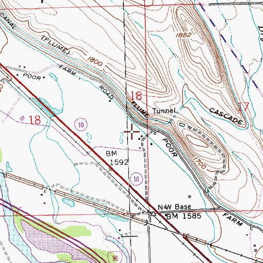Topographic Map of McManamy Cutoff, WA