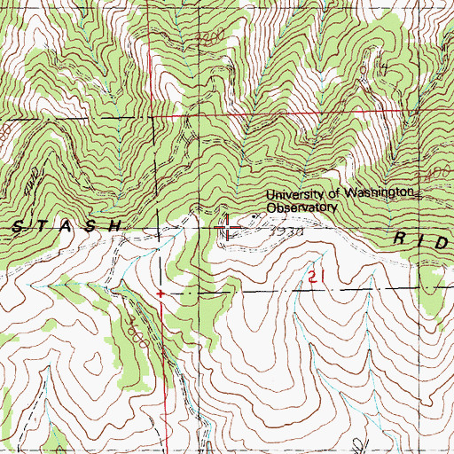 Topographic Map of Manastash Lookout, WA