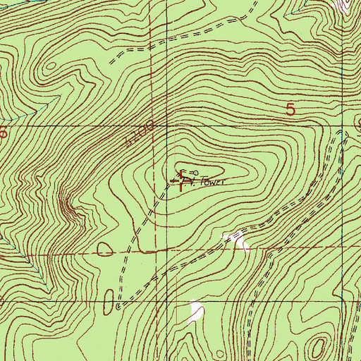 Topographic Map of National Mountain Lookout, WA