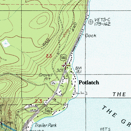 Topographic Map of No Name Creek, WA