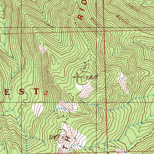 Topographic Map of North Ridge Lookout, WA