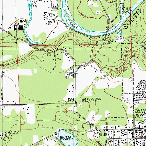 Topographic Map of Perrigone Memorial Park, WA