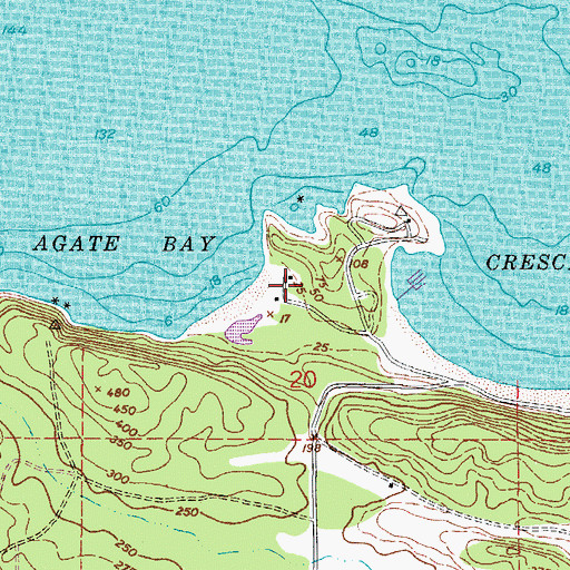 Topographic Map of Port Crescent, WA