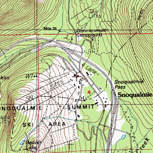 Topographic Map of Pacific Crest Trailhead, WA