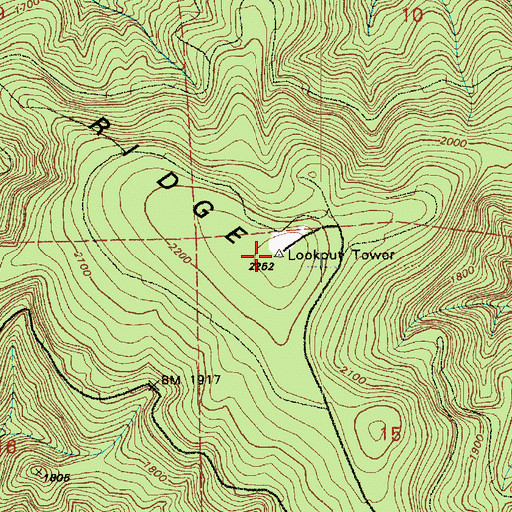 Topographic Map of Porcupine Lookout, WA