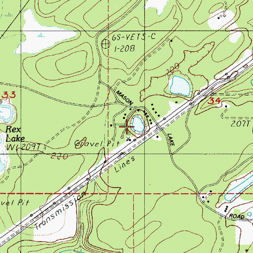 Topographic Map of Rainbow Lake, WA