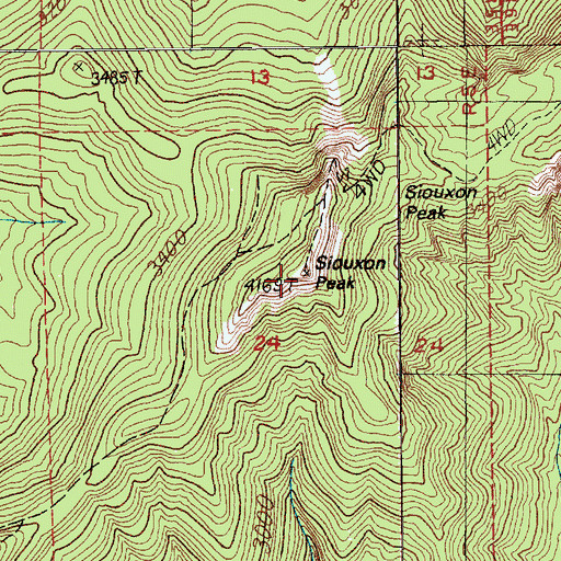 Topographic Map of Siouxon Peak Lookout, WA