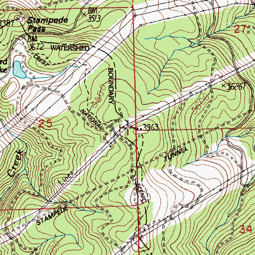 Topographic Map of Stampede Pass, WA