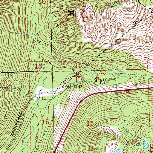Topographic Map of Tye, WA