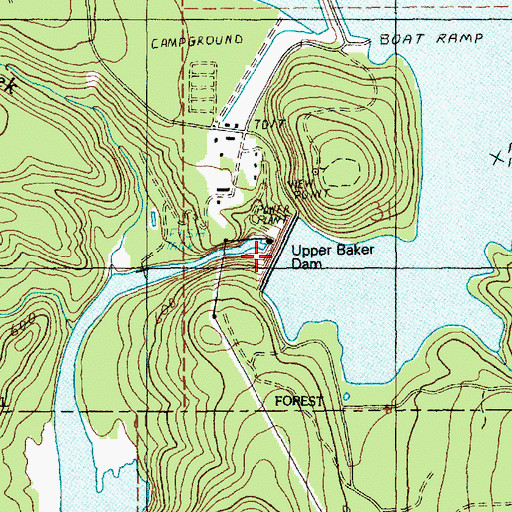 Topographic Map of Upper Baker Dam, WA