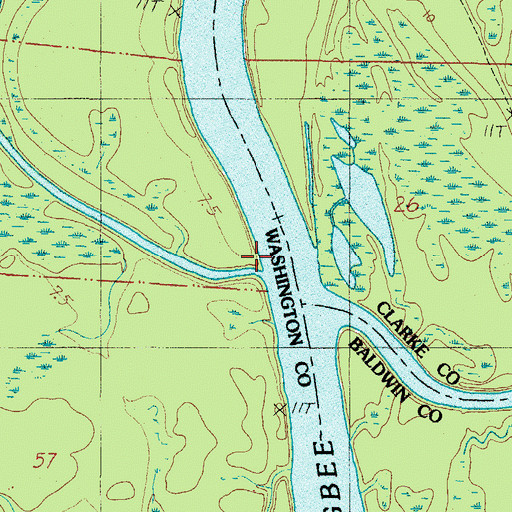 Topographic Map of Poll Bayou, AL