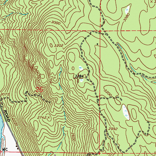 Topographic Map of Yokum Lake Lookout, WA