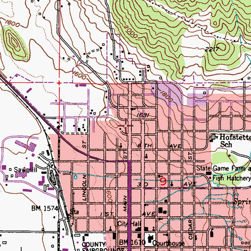 Topographic Map of Angus McDonald Park, WA