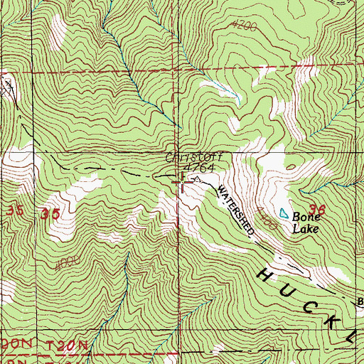 Topographic Map of Christoff Lookout, WA