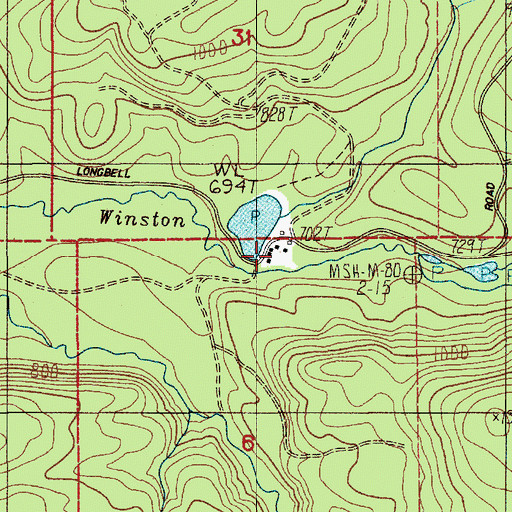 Topographic Map of Cowlitz, WA