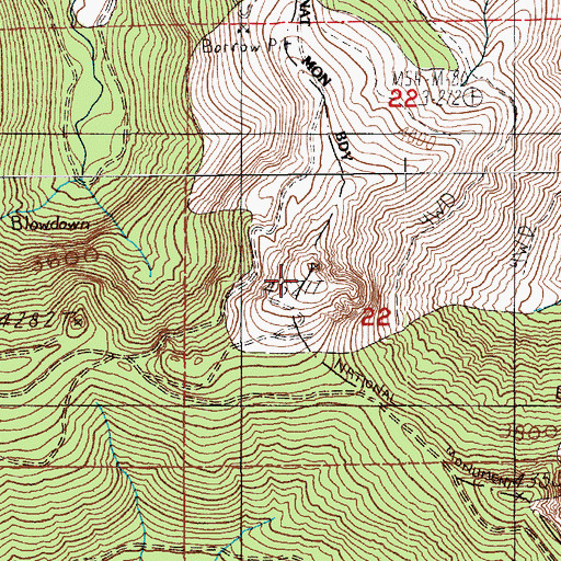 Topographic Map of Castle Peak, WA