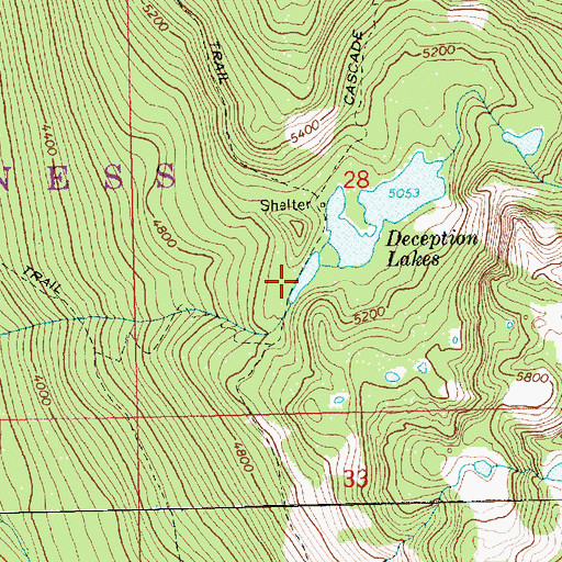 Topographic Map of Daisy Lake, WA