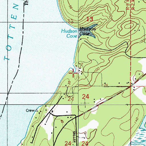 Topographic Map of Elizan Beach, WA