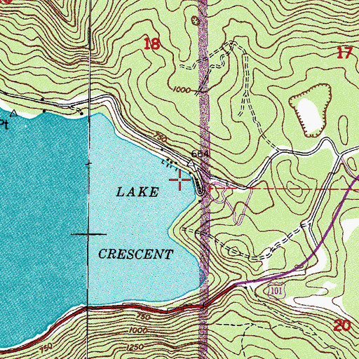 Topographic Map of East Beach, WA