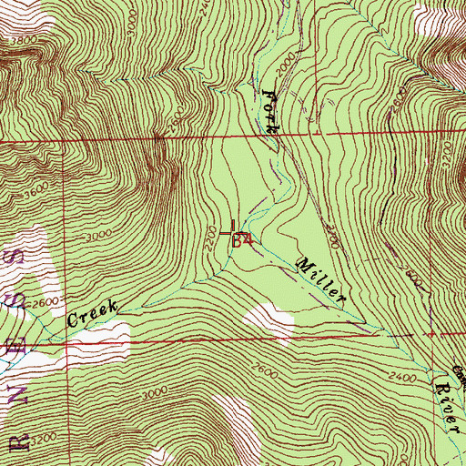 Topographic Map of Florence Falls, WA