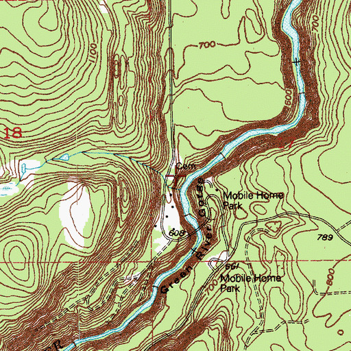 Topographic Map of Franklin Creek, WA