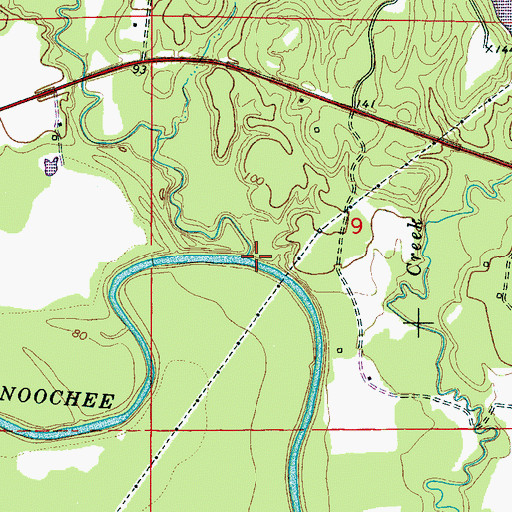 Topographic Map of Ponkabia Creek, AL