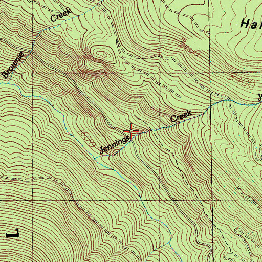 Topographic Map of Jennings Falls, WA