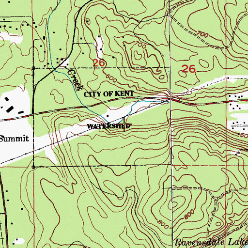 Topographic Map of Kent Watershed, WA