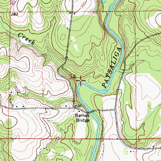 Topographic Map of Poplar Creek, AL