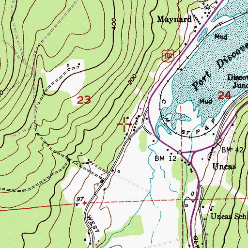 Topographic Map of Discovery Bay, WA